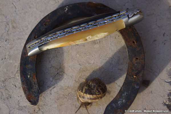 Laguiole Corne de vache d Aubrac et double platines (2)