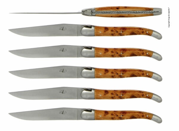 arts de la table couteau laguiole genevrier satine