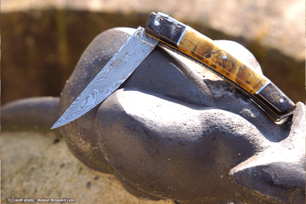 Le Thiers de Goyon Chazeau Manche Buffle et loupe de peuplier Lame Damas Inox Vinland