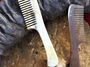 peigne corne veritable demeloir afro