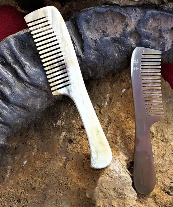 peigne corne veritable demeloir afro