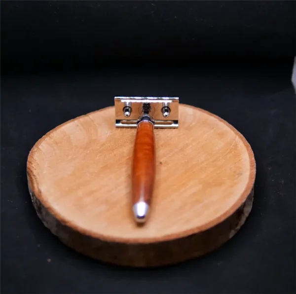 Rasoir de sûreté Plisson Joris bois de bruyère chrome (2)
