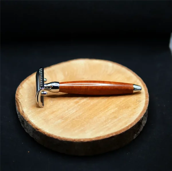 Rasoir de sûreté Plisson Joris bois de bruyère chrome (3)