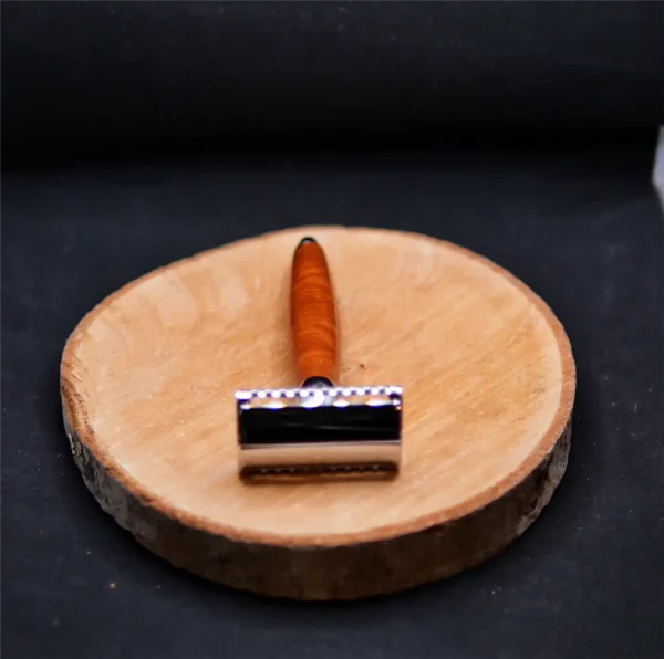Rasoir de sûreté Plisson Joris bois de bruyère chrome (4)