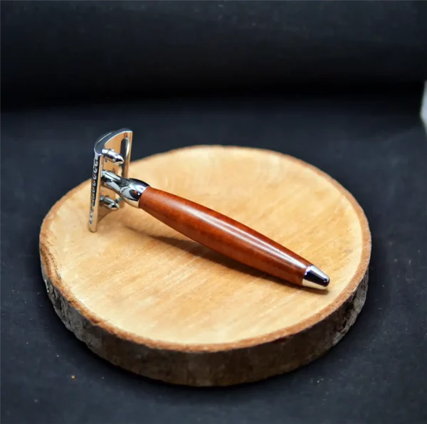 Rasoir de sûreté Plisson Joris bois de bruyère chrome (5)