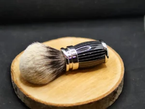 Blaireau Plisson En Ébène & Chrome Gris Européen