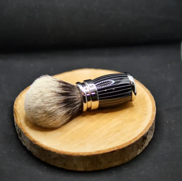 Blaireau Plisson En Ébène & Chrome Gris Européen