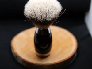 Blaireau Plisson En Ébène & Chrome Gris Européen
