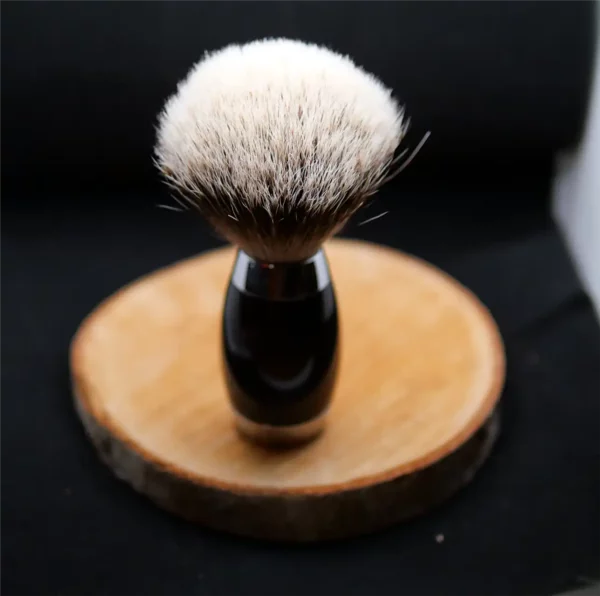Blaireau Plisson En Ébène & Chrome Gris Européen
