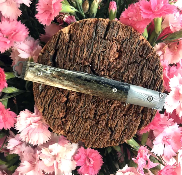 Couteau Esprit Tonneau Mammouth & Damas par J M RENAUD (1)