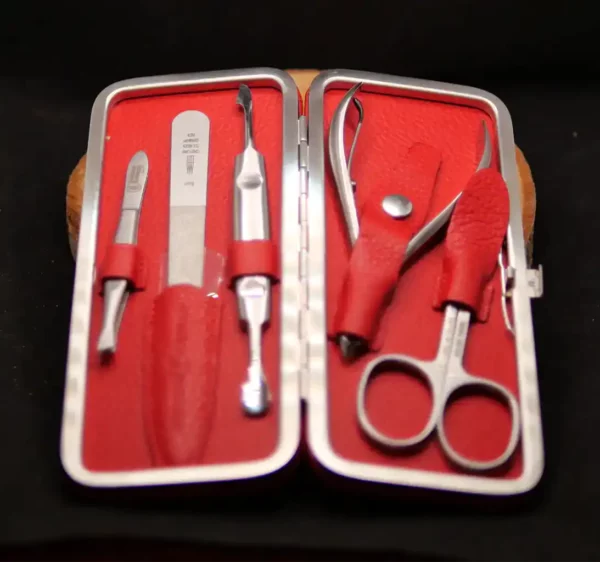 Trousse Manucure Dreiturm 5 pièces Pochette Cuir de veau souple (3)