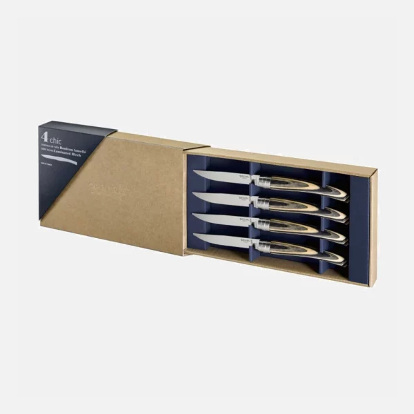 opinel table chic bouleau boite de 4