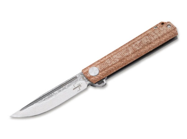 Böker Solingen Catalyst Damas Inox 110 couches Manche Micarta Roulement à billes