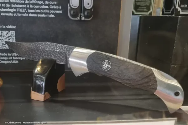 Böker Solingen Scout Chêne des Marais Edition Limitée 199 ex Damas Carbone Artisanal Peau de Dragon B Rietveld Manche Chêne des Marais et Maillechort