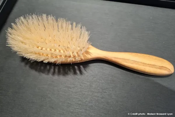 brosse cheveux montage main france 7 rangess soies douce blanche manche olivier 02