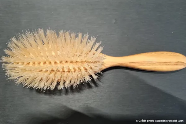 brosse cheveux montage main france 7 rangess soies douce blanche manche olivier 03