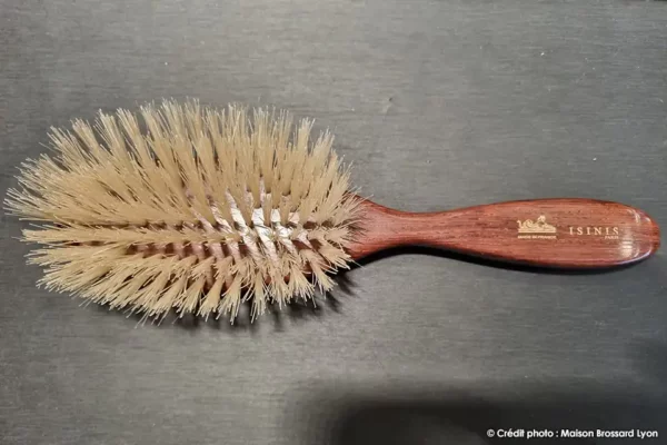 brosse cheveux montage main france 7 rangess soies sanglier manche palissandre 02