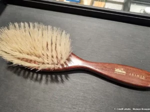 brosse cheveux montage main france 7 rangess soies sanglier manche palissandre