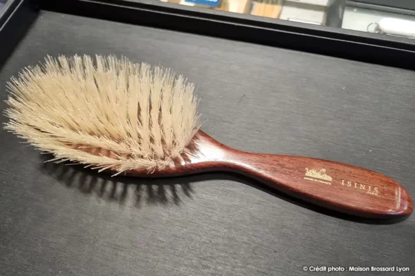 brosse cheveux montage main france 7 rangess soies sanglier manche palissandre
