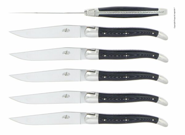forge de laguiole table coffret de 6 manche tissu compresses 01