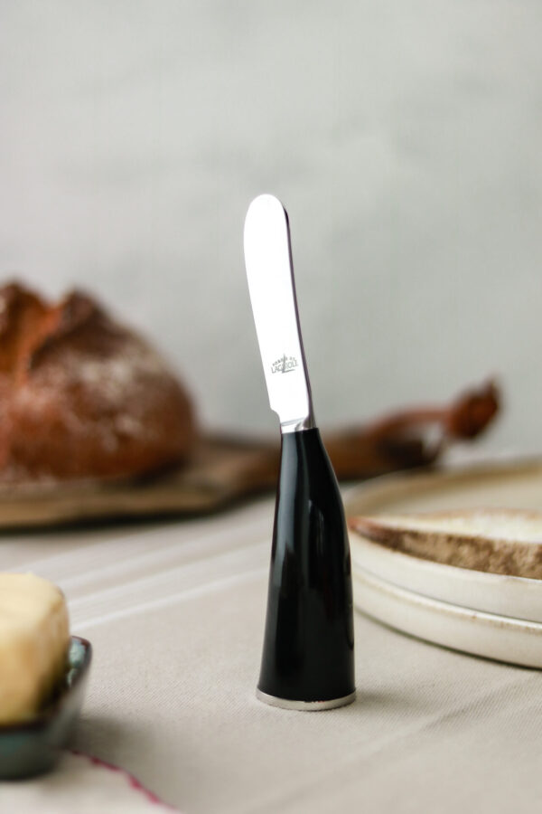 couteau a beurre lou bure forge de laguiole corne noire 03