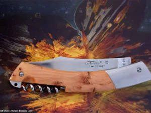 Couteau de Thiers par Cognet tire bouchon manche genévrier