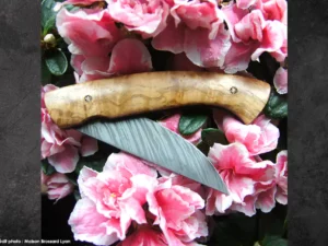 couteau art Manu Laplace 1515 Collection globe trotter erable negundo 14c28n gravure eau forte entretoise insert bois et perlage 04